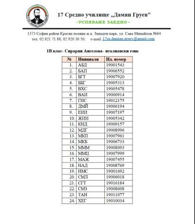 Разпределение на 1. клас за учебната 2026/2027 г. 3